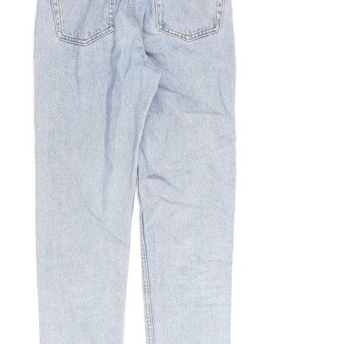 Monki Womens Blue Cotton Straight Jeans Size 24 in L27 in Regular Zip