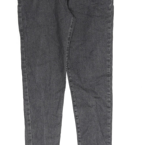 Very Girls Grey Cotton Skinny Jeans Size 15 Years L28 in Regular Zip
