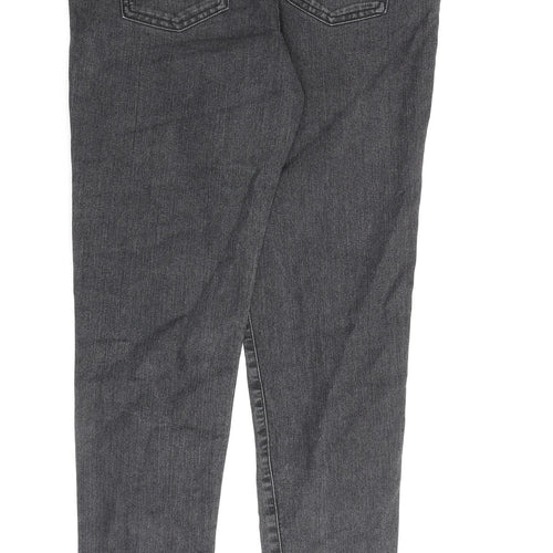 Very Girls Grey Cotton Skinny Jeans Size 15 Years L28 in Regular Zip
