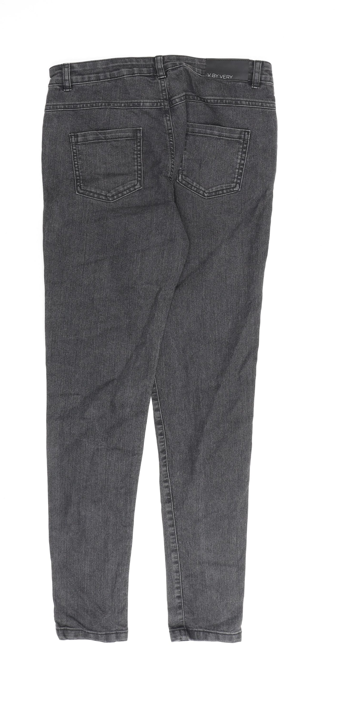 Very Girls Grey Cotton Skinny Jeans Size 15 Years L28 in Regular Zip