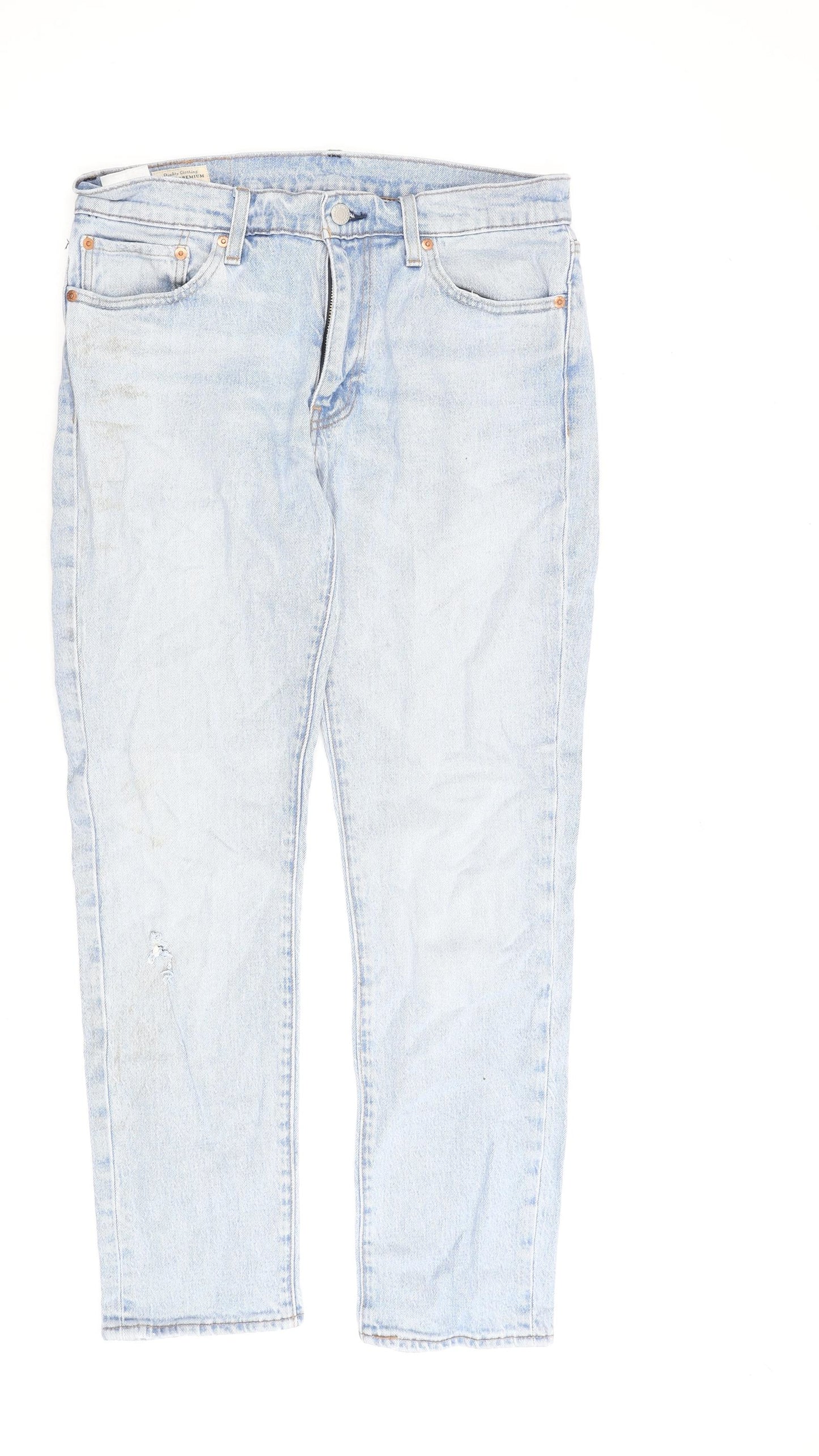 Levi's Mens Blue Cotton Straight Jeans Size 32 in L30 in Regular Zip