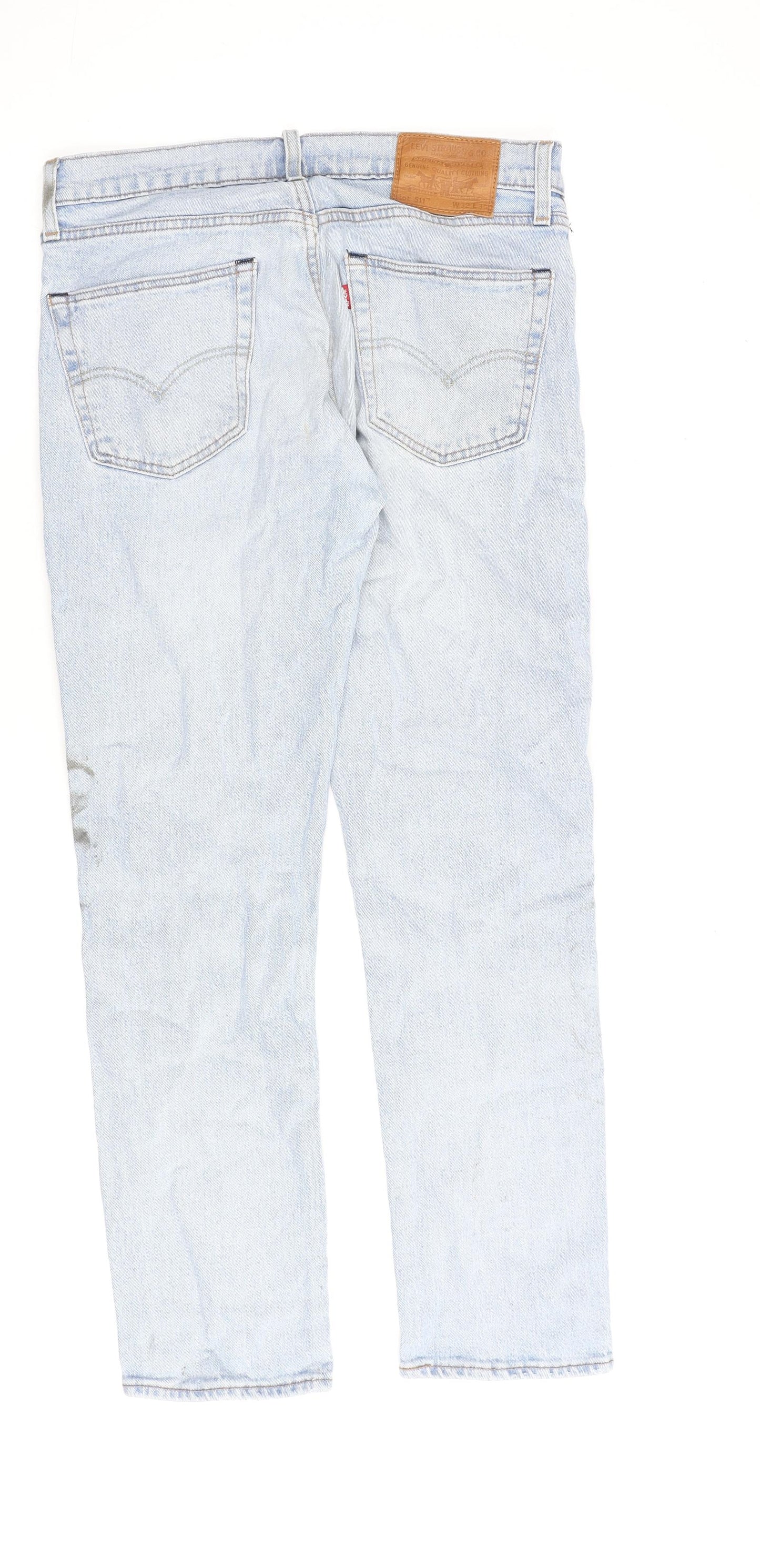 Levi's Mens Blue Cotton Straight Jeans Size 32 in L30 in Regular Zip