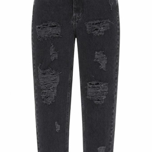 Denim & Co. Womens Grey Cotton Mom Jeans Size 8 L27 in Regular Zip