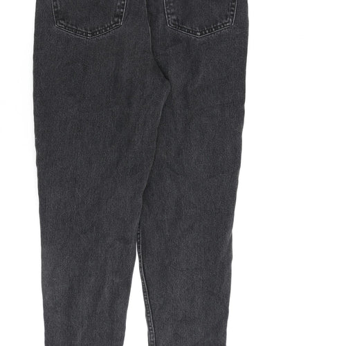 Denim & Co. Womens Grey Cotton Mom Jeans Size 8 L27 in Regular Zip