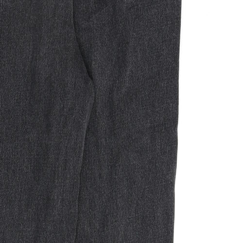 Denim & Co. Womens Grey Cotton Mom Jeans Size 8 L27 in Regular Zip