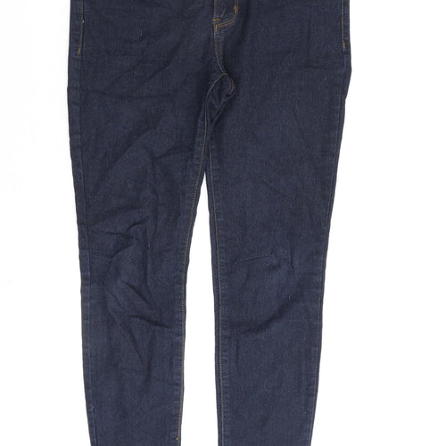 FOREVER 21 Womens Blue Herringbone Cotton Skinny Jeans Size 30 in L27 in Regular Zip