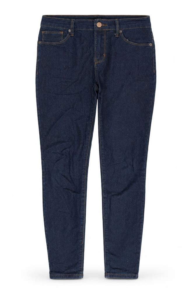Forever 21 Womens Blue Herringbone Cotton Skinny Jeans Size 30 in L27 in Regular Zip
