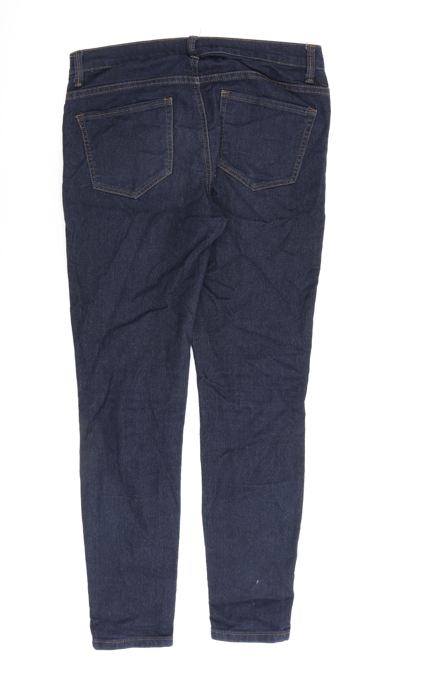 FOREVER 21 Womens Blue Herringbone Cotton Skinny Jeans Size 30 in L27 in Regular Zip