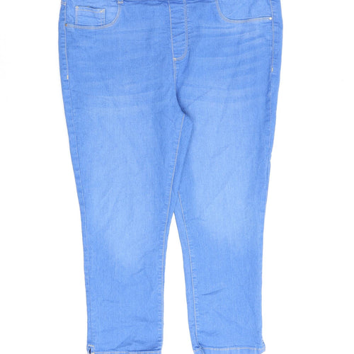 Dorothy Perkins Womens Blue Cotton Cropped Jeans Size 16 L22 in Regular