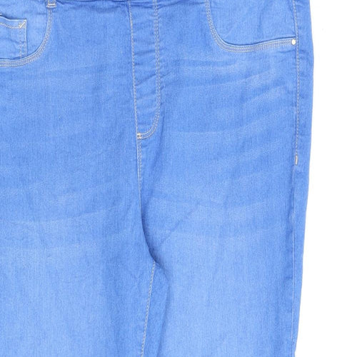 Dorothy Perkins Womens Blue Cotton Cropped Jeans Size 16 L22 in Regular