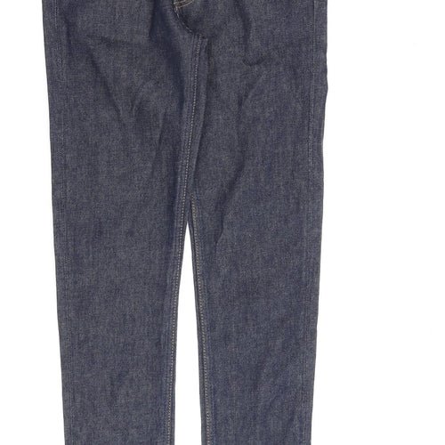 Weekday Womens Blue Cotton Straight Jeans Size 27 in L30 in Regular Zip