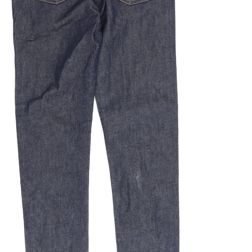 Weekday Womens Blue Cotton Straight Jeans Size 27 in L30 in Regular Zip