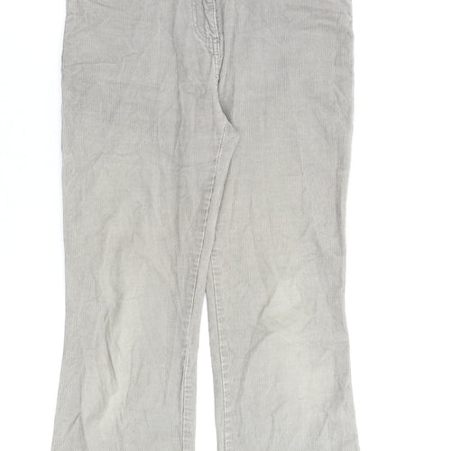 Marks and Spencer Womens Green Cotton Straight Jeans Size 8 L26 in Regular Zip