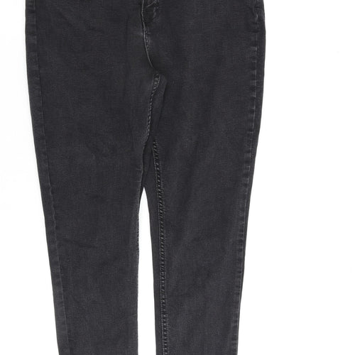 Denim & Co. Womens Grey Cotton Skinny Jeans Size 16 L28 in Regular Zip