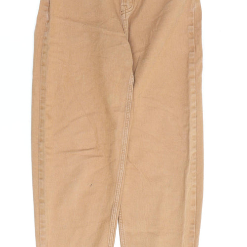 H&M Womens Brown Cotton Mom Jeans Size 8 L28 in Regular Zip