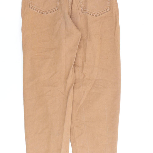 H&M Womens Brown Cotton Mom Jeans Size 8 L28 in Regular Zip