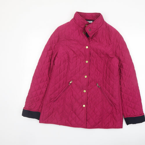 Classic Womens Purple Quilted Jacket Size 12 Snap