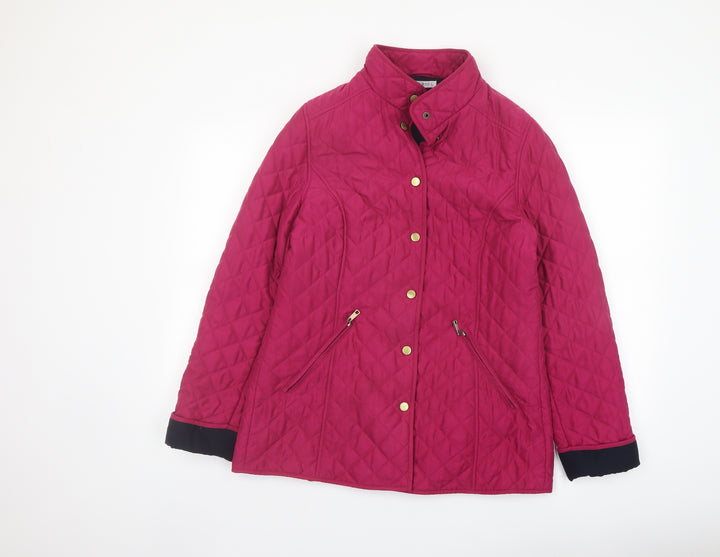 Classic Womens Purple Quilted Jacket Size 12 Snap