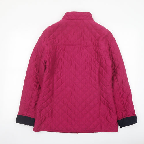 Classic Womens Purple Quilted Jacket Size 12 Snap