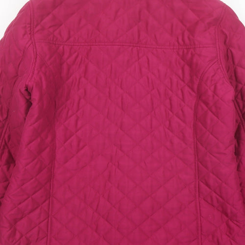 Classic Womens Purple Quilted Jacket Size 12 Snap