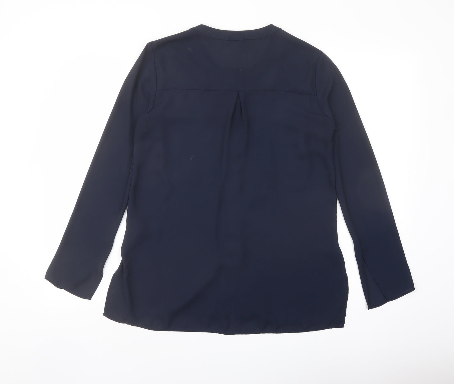 Marks and Spencer Womens Blue Polyester Basic Blouse Size 10 Round Neck
