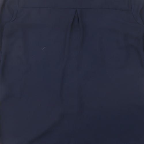 Marks and Spencer Womens Blue Polyester Basic Blouse Size 10 Round Neck