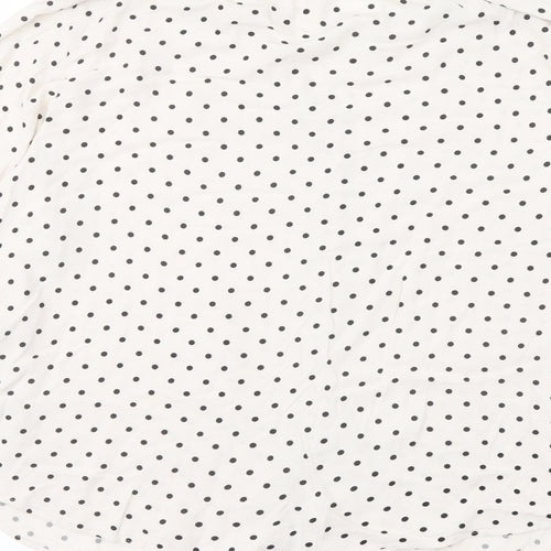 H&M Womens Ivory Polka Dot Viscose Basic Blouse Size M V-Neck
