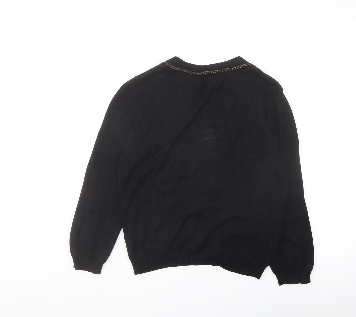 Wallis Womens Black V-Neck Viscose Cardigan Jumper Size 10