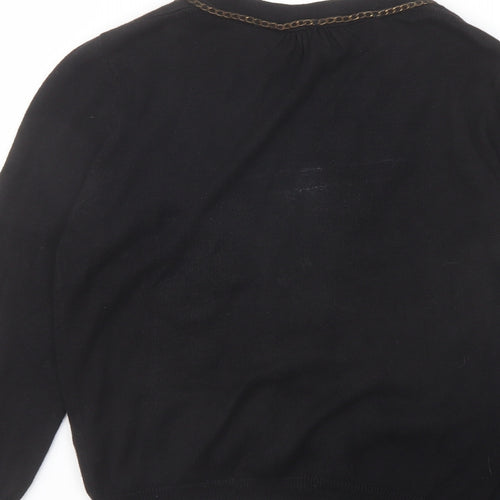 Wallis Womens Black V-Neck Viscose Cardigan Jumper Size 10