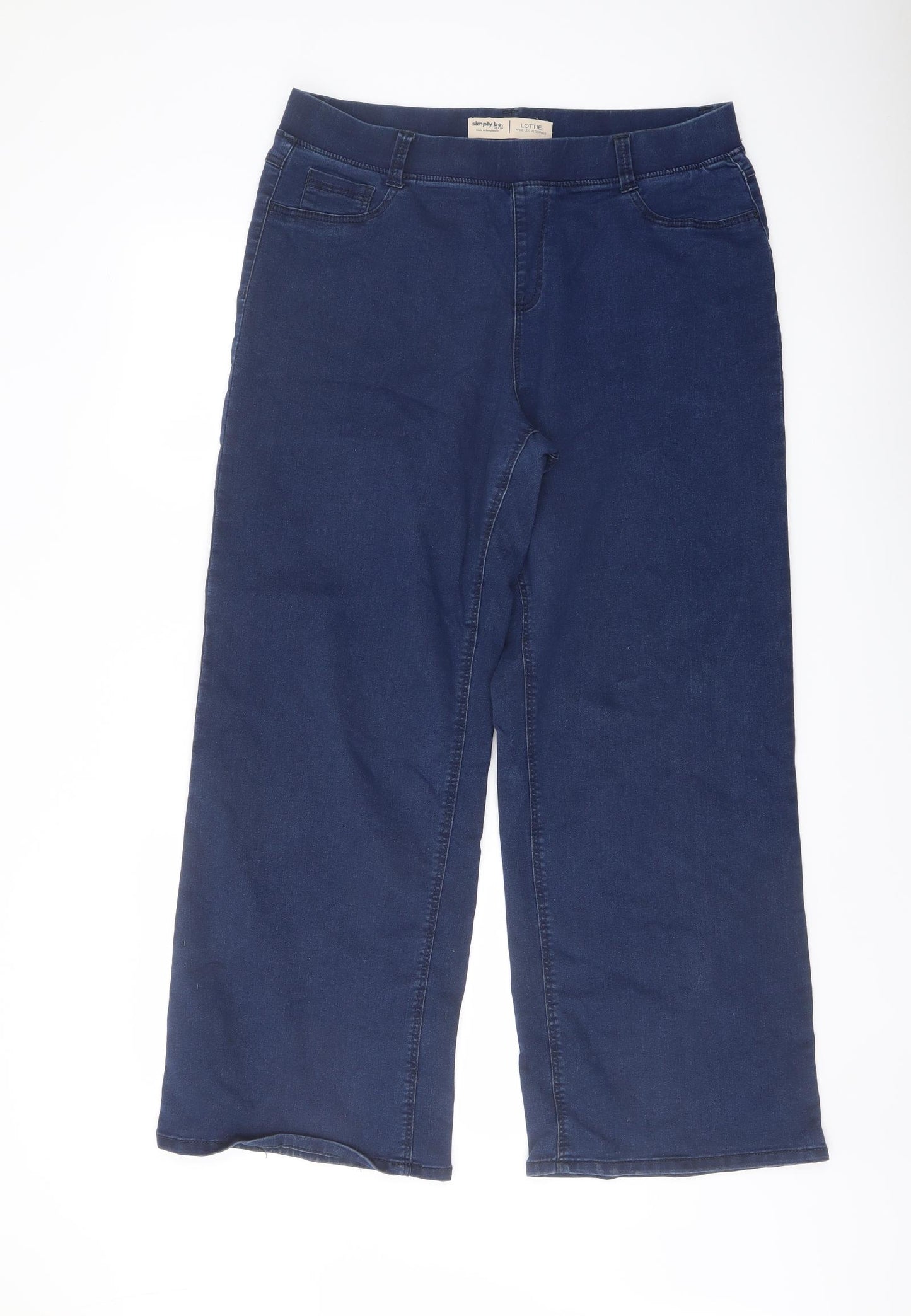 Simply Be Womens Blue Cotton Bootcut Jeans Size 16 L28 in Regular