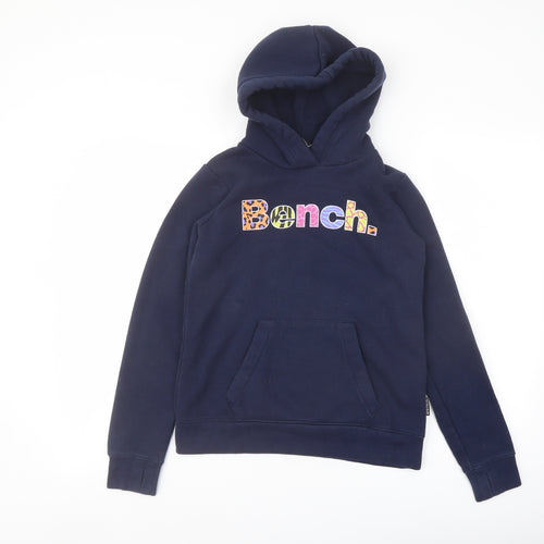 Bench Girls Blue Cotton Pullover Hoodie Size 11-12 Years Pullover