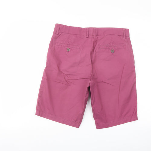 H&M Mens Purple Cotton Chino Shorts Size 32 in L10 in Regular Button