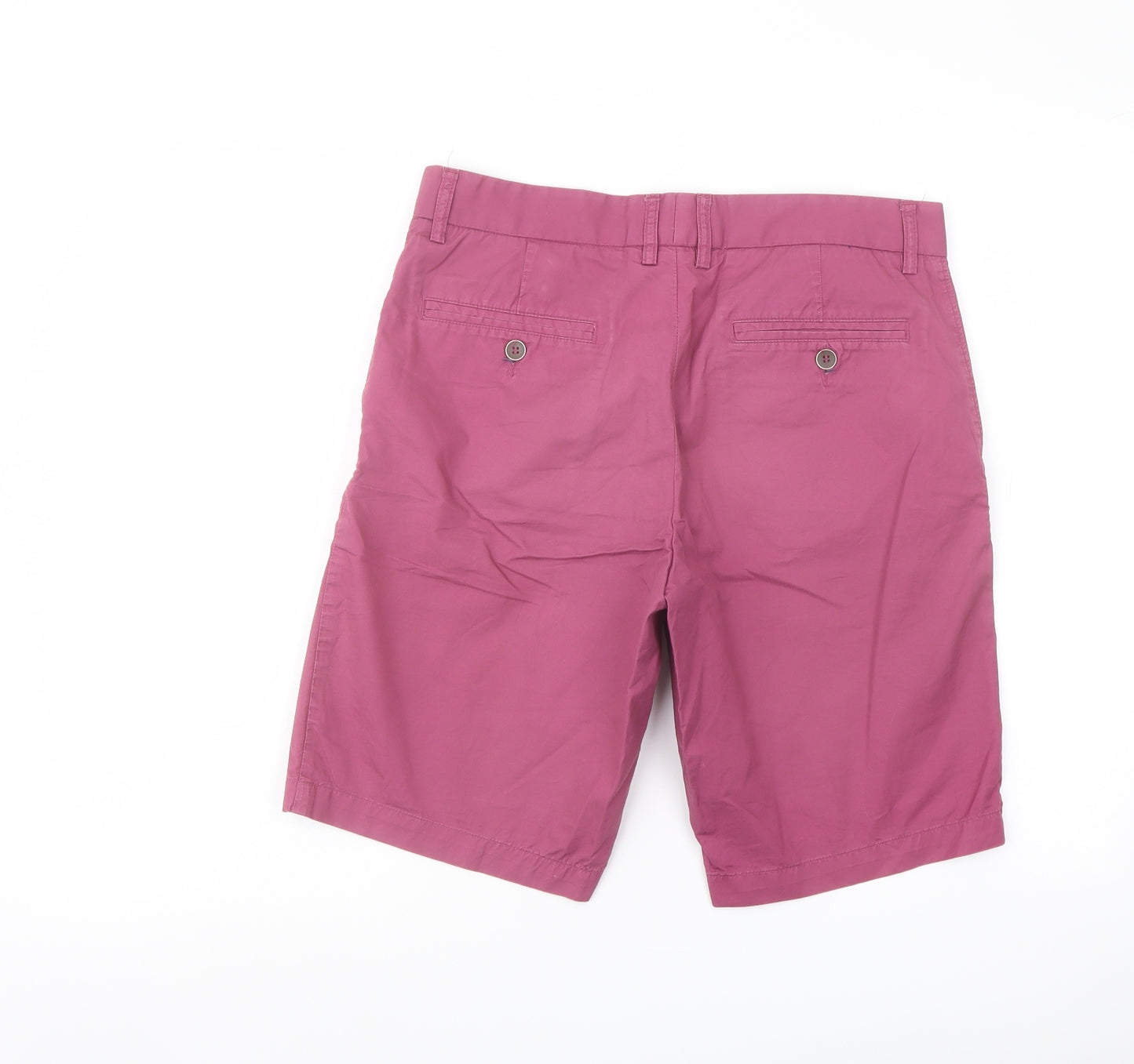 H&M Mens Purple Cotton Chino Shorts Size 32 in L10 in Regular Button
