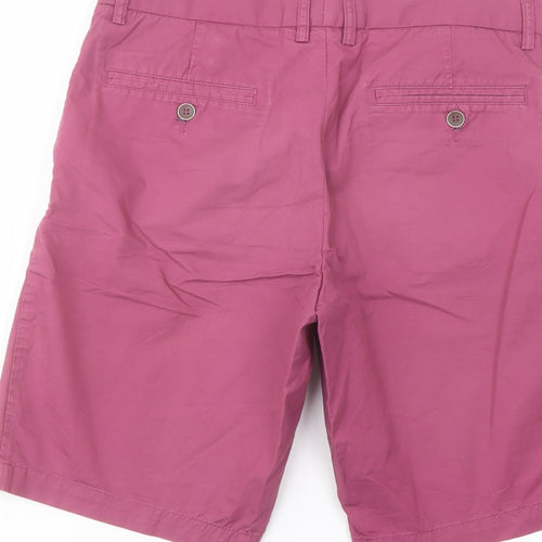 H&M Mens Purple Cotton Chino Shorts Size 32 in L10 in Regular Button