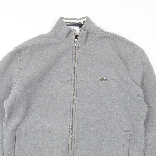 Lacoste Mens Grey Cotton Full Zip Sweatshirt Size S