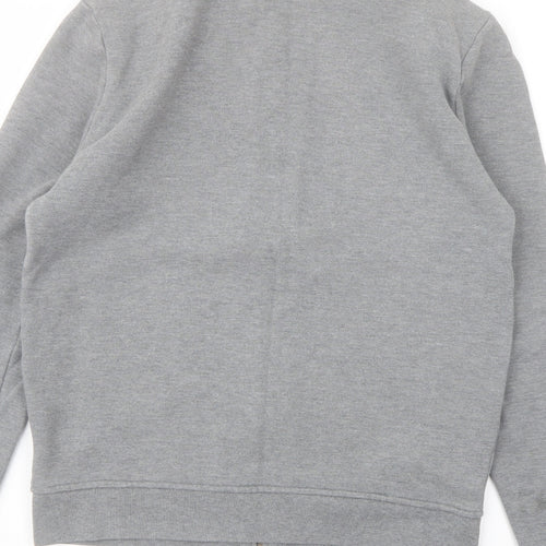 Lacoste Mens Grey Cotton Full Zip Sweatshirt Size S