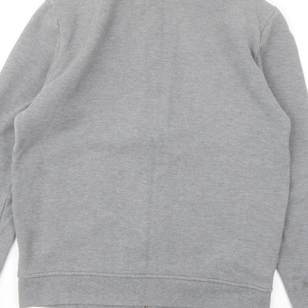 Lacoste Mens Grey Cotton Full Zip Sweatshirt Size S