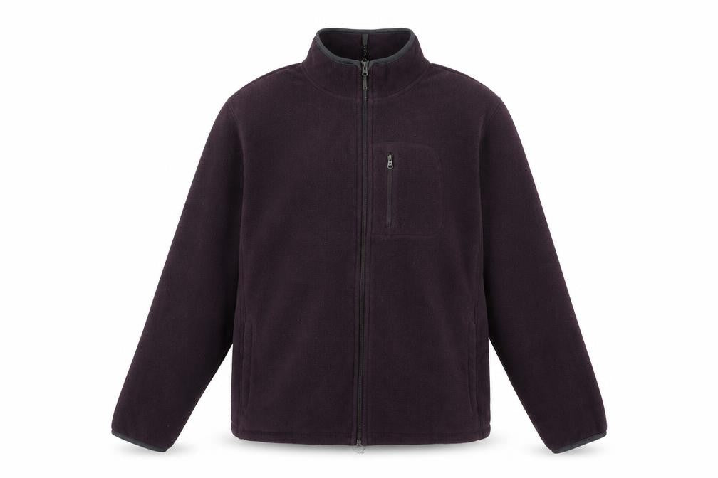 Front view of Marks & Spencer men’s purple jacket, size M, zip