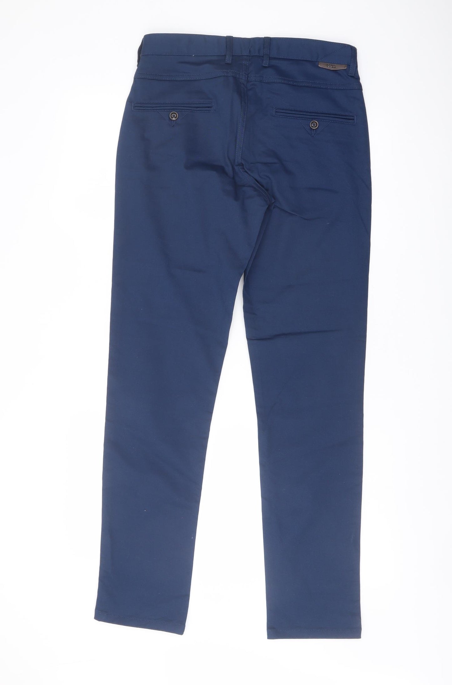 Zara Womens Blue Cotton Chino Trousers Size 10 L31 in Regular Button