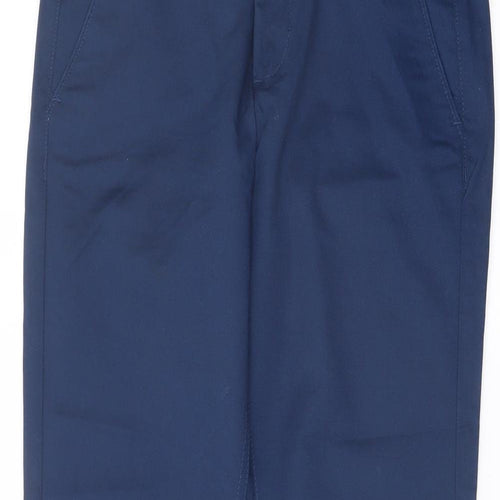 Zara Womens Blue Cotton Chino Trousers Size 10 L31 in Regular Button