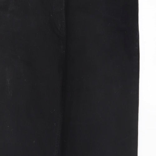 Nexyt Womens Black Cotton Flared Jeans Size 16 L29 in Regular Button