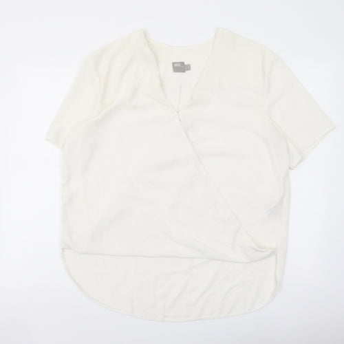 ASOS Womens Ivory Polyester Basic Blouse Size 14 V-Neck