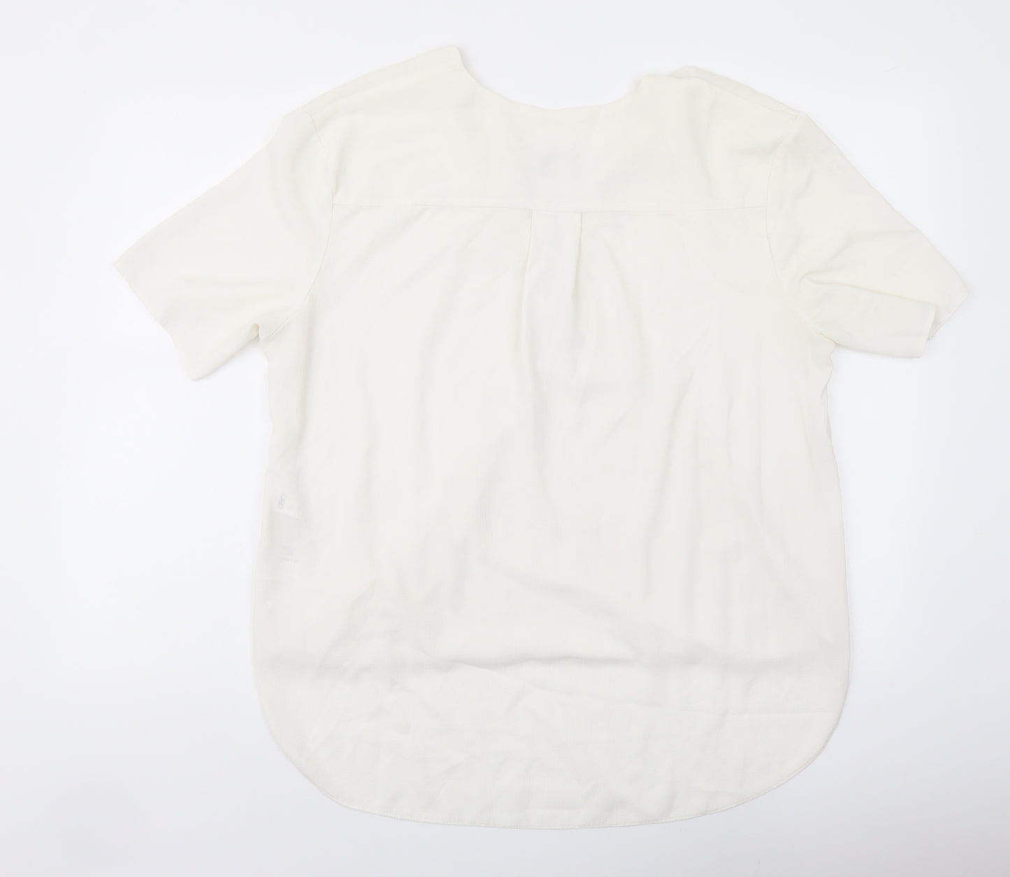 ASOS Womens Ivory Polyester Basic Blouse Size 14 V-Neck
