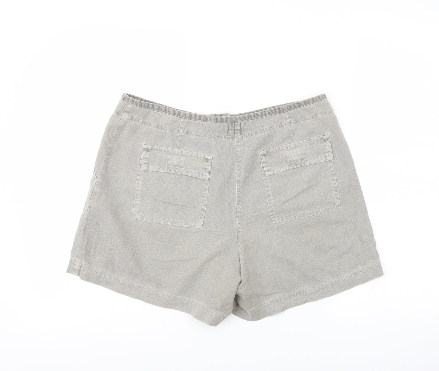 New Look Womens Grey Linen Chino Shorts Size 12 L4 in Regular Button