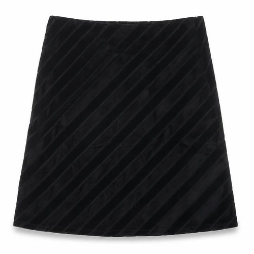Nomads Womens Black Striped Viscose A-Line Skirt Size L Zip