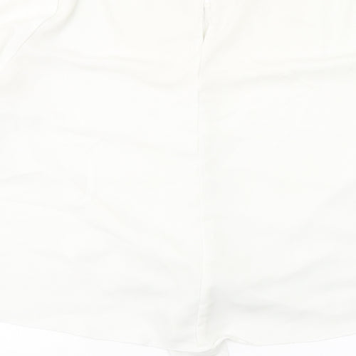 River Island Womens White Polyester Basic Blouse Size 16 Round Neck