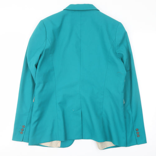 H&M Womens Green Polyacrylate Fibre Jacket Blazer Size 14