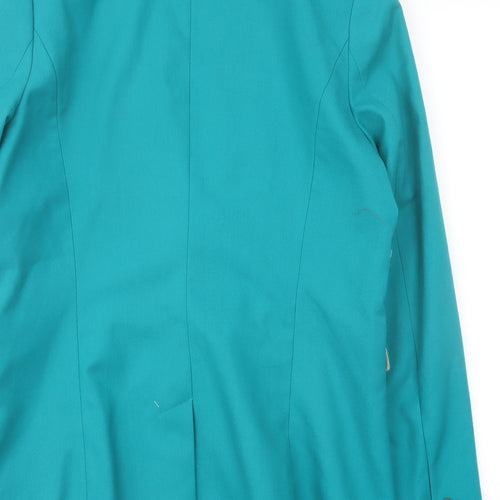 H&M Womens Green Polyacrylate Fibre Jacket Blazer Size 14