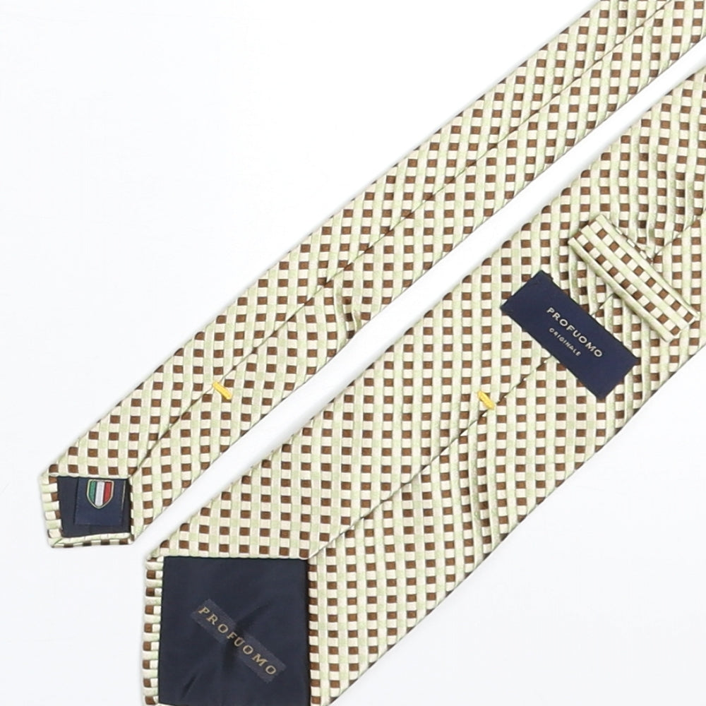 Profumo Mens Multicoloured Plaids & Checks Silk Pointed Tie One Size
