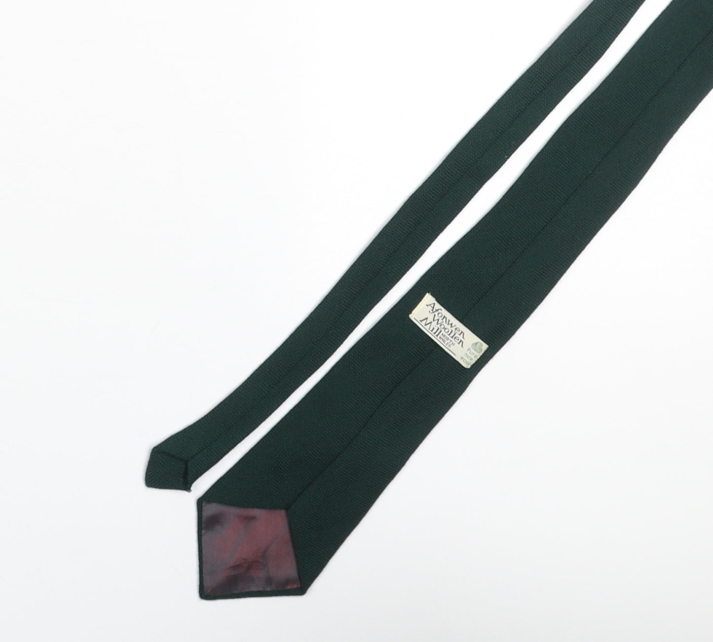 Afonwen Wollen Mill Mens Green Wool Pointed Tie One Size - Welsh Dragon